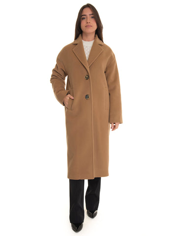 Pinko Women's Camel Ecommerce Wide Coat