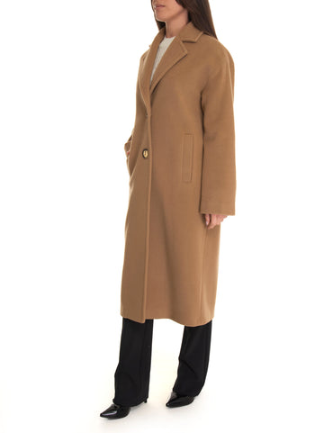 Pinko Women's Camel Ecommerce Wide Coat