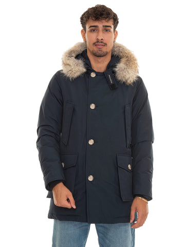 Giaccone con 4 tasche ARCTIC DETACHABLE FUR PARKA Blu Woolrich Uomo