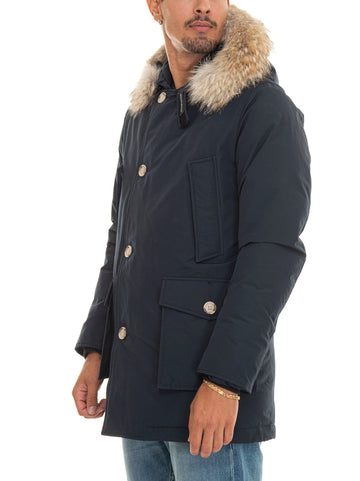 Giaccone con 4 tasche ARCTIC DETACHABLE FUR PARKA Blu Woolrich Uomo