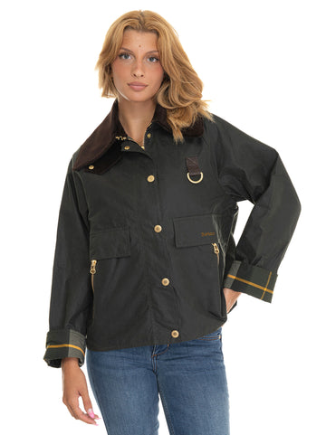 Giubbino corto Catton Verde Barbour Donna