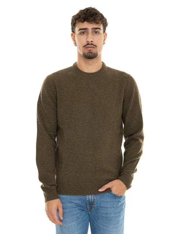 Pullover girocollo Verde Barbour Uomo