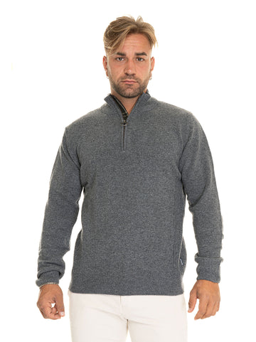 Pullover mezza zip Grigio chiaro Barbour Uomo