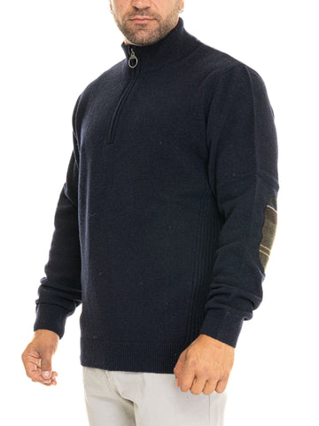 Pullover mezza zip Blu Barbour Uomo