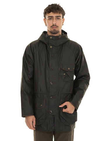 Barbour Men's Field Wax Parka Jacket Green