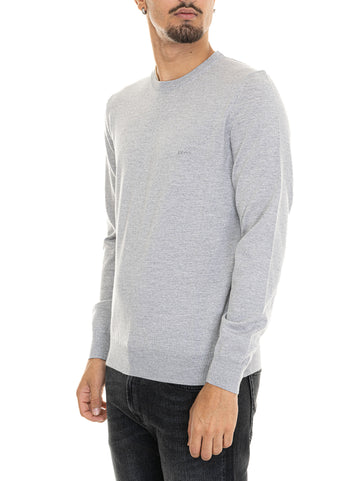 Pullover girocollo BOTTO-L Grigio chiaro BOSS Uomo