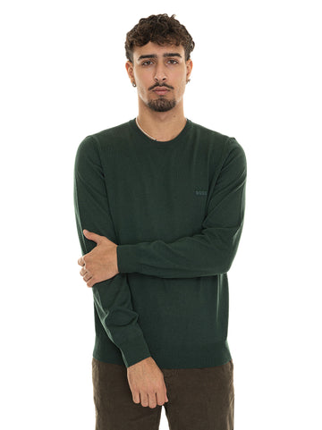 Pullover girocollo BOTTO-L Verde BOSS Uomo