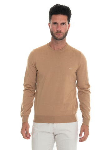 BOTTO-L Crew Neck Sweater Camel BOSS Men