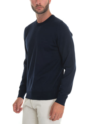 Pullover girocollo BOTTO-L Blu BOSS Uomo