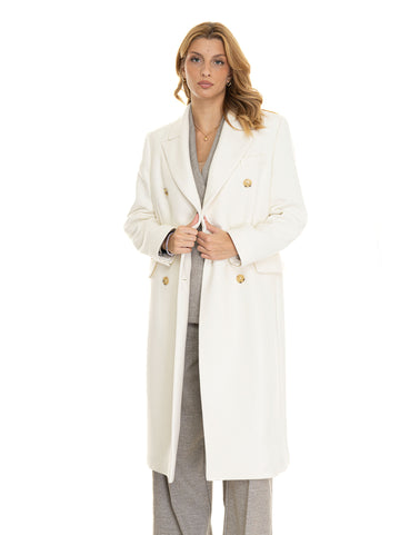 Cappotto doppio-petto Callaf Bianco BOSS Donna