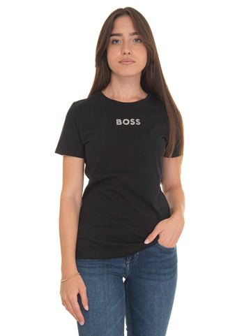 BOSS Women's Black Half Sleeve T-Shirt