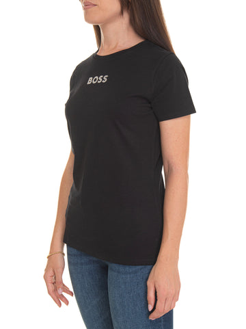 BOSS Women's Black Half Sleeve T-Shirt