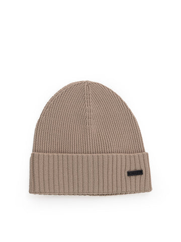 FATI Beige BOSS Men's Ribbed Hat