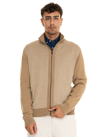 Cardigan zip Beige BOSS Uomo