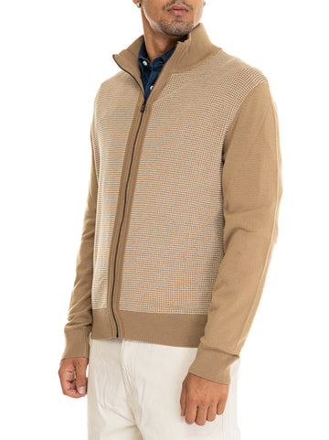 Cardigan zip Beige BOSS Uomo