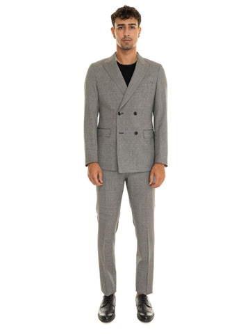 BOSS Men's Double Breasted Suit Grey