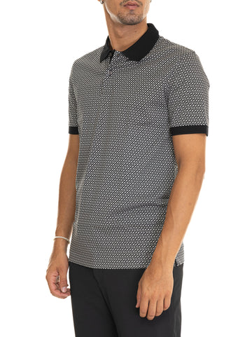 BOSS Men's Black-Grey Short Sleeve Polo