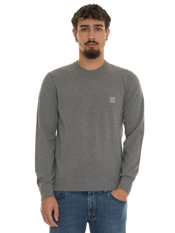 Crewneck Sweater Light Grey BOSS Men