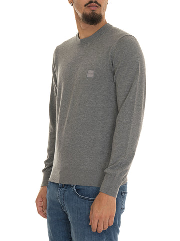 Crewneck Sweater Light Grey BOSS Men