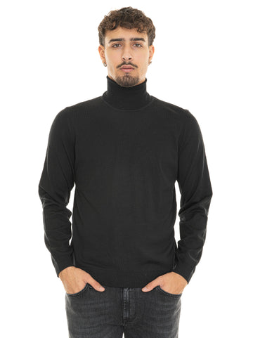 MUSSO-P Black BOSS Men's Turtleneck Sweater