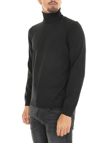 MUSSO-P Black BOSS Men's Turtleneck Sweater