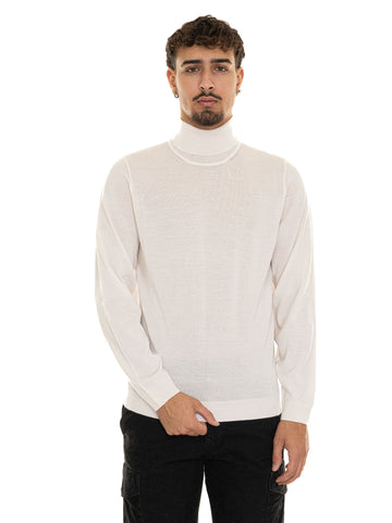 Pullover collo alto MUSSO-P Panna BOSS Uomo