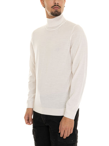 Pullover collo alto MUSSO-P Panna BOSS Uomo