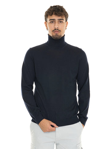 MUSSO-P Blue BOSS Men's High Neck Pullover