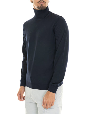 Pullover collo alto MUSSO-P Blu BOSS Uomo