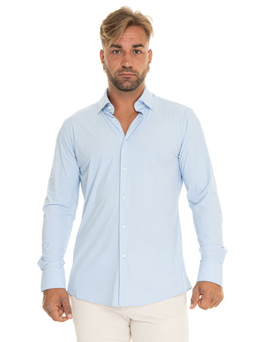 Camicia classica da uomo Celeste BOSS Uomo