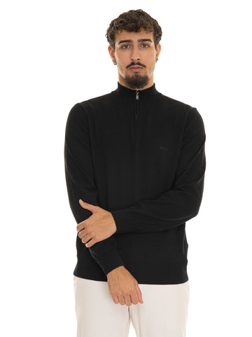 Pullover mezza zip PADRO Nero BOSS Uomo