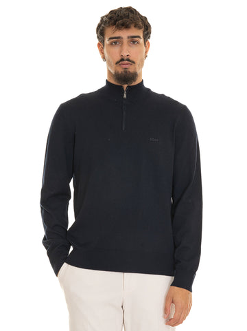 Pullover mezza zip PADRO Blu BOSS Uomo