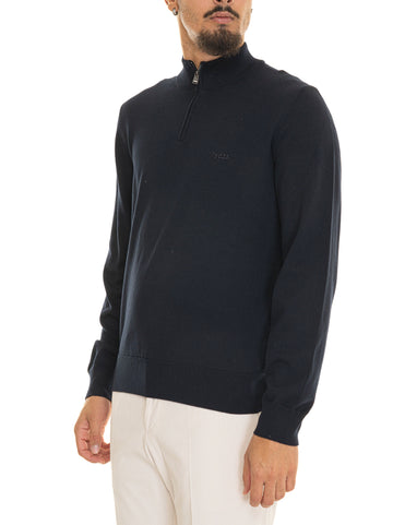 Pullover mezza zip PADRO Blu BOSS Uomo