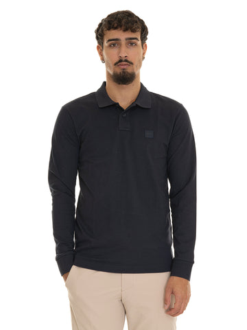 Polo in cotone piquet Blu BOSS Uomo