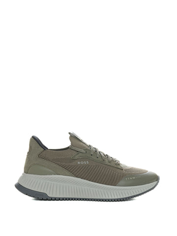 Sneakers alta TTNMEVO-SLON-KNRSD Verde BOSS Uomo