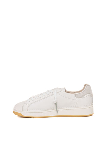 Leather Sneakers with Laces Base Calf White DATE Men