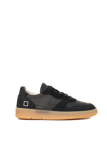 Court 2.0 Black DATE Men's Canvas and Leather Sneakers