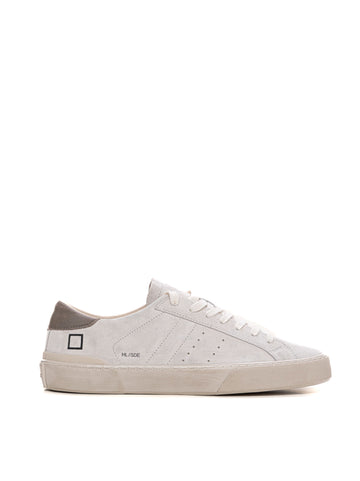 Sneakers bassa in suede e gomma  Hill low Bianco D.A.T.E. Uomo