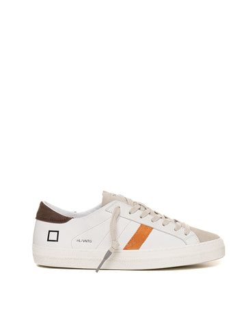 Sneakers con lacci Hill low vintage  Bianco-caffè D.A.T.E. Uomo