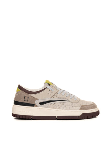 DATE Men's Lace-Up Leather Sneakers Tournament Beige