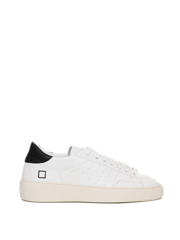 DATE Men's Levante White-Black Lace-Up Leather Sneakers