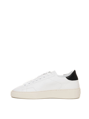 DATE Men's Levante White-Black Lace-Up Leather Sneakers