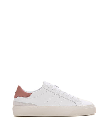 Sonica Calf Lace-Up Sneakers White-Pink DATE Women