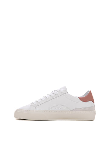 Sonica Calf Lace-Up Sneakers White-Pink DATE Women