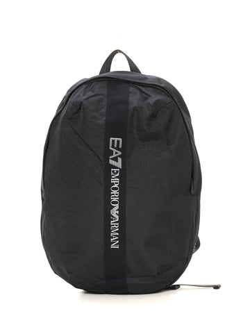 EA7 Men's Black Fabric Backpack