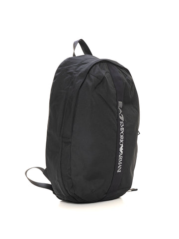 EA7 Men's Black Fabric Backpack