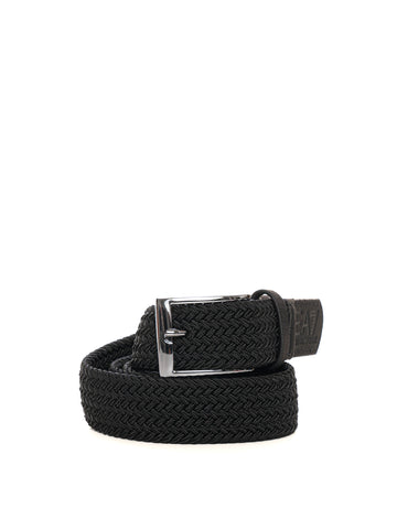 EA7 Men's Black Elasticated Belt