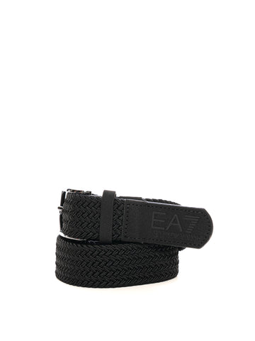 EA7 Men's Black Elasticated Belt