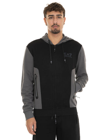 EA7 Men's Black-Grey Sweatshirt