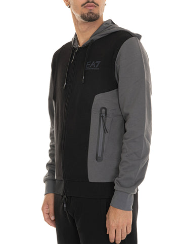 EA7 Men's Black-Grey Sweatshirt